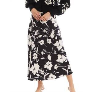 NEW ALLISON reese floral skirt in black/ivory